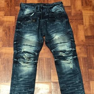 Decibel Dark Blue Biker Jeans Size 32X32